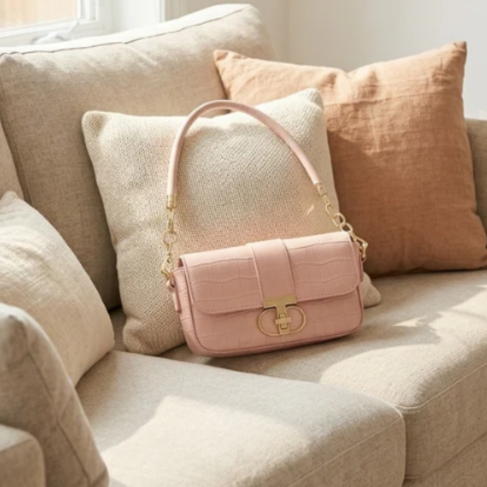 Crocodile Pattern Underarm Bag for Women, Elegant Small Square Shoulder & Crossbody Purse