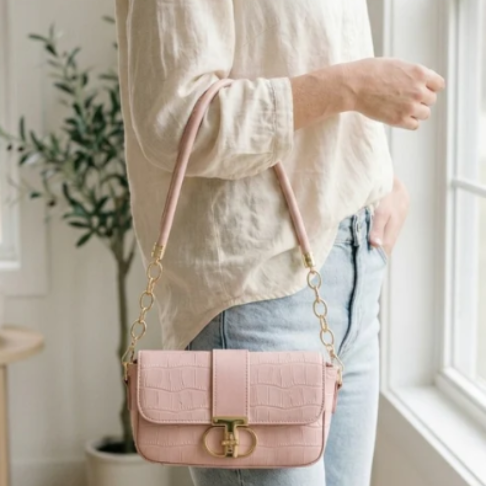 Crocodile Pattern Underarm Bag for Women, Elegant Small Square Shoulder & Crossbody Purse