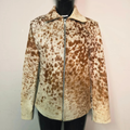 Handmade Brown White Speckled Cowhide Jacket, A Unique Western Hair on Hide Coat