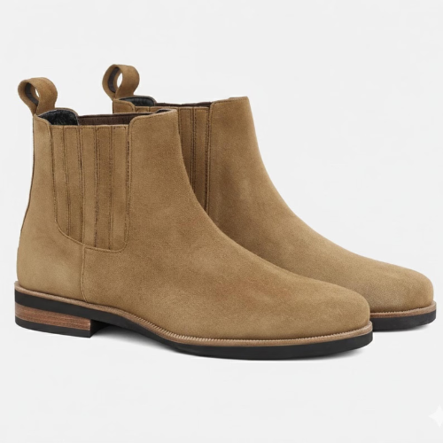 Handmade Tan Suede Chelsea Boot – Mens Casual Ankle Boots for Daily Wear