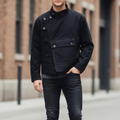 Handmade Black Cotton Cyberpunk Tech wear Jacket, Edgy Men's Streetwear