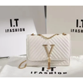 Cute Women’s Heart Print PU Leather Crossbody Bag – Waterproof Shoulder Purse with Chain Detail