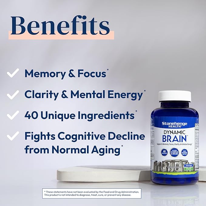Stonehenge Health Dynamic Brain – Memory, Focus & Mental Clarity Supplement with 41 Nootropic Ingredients