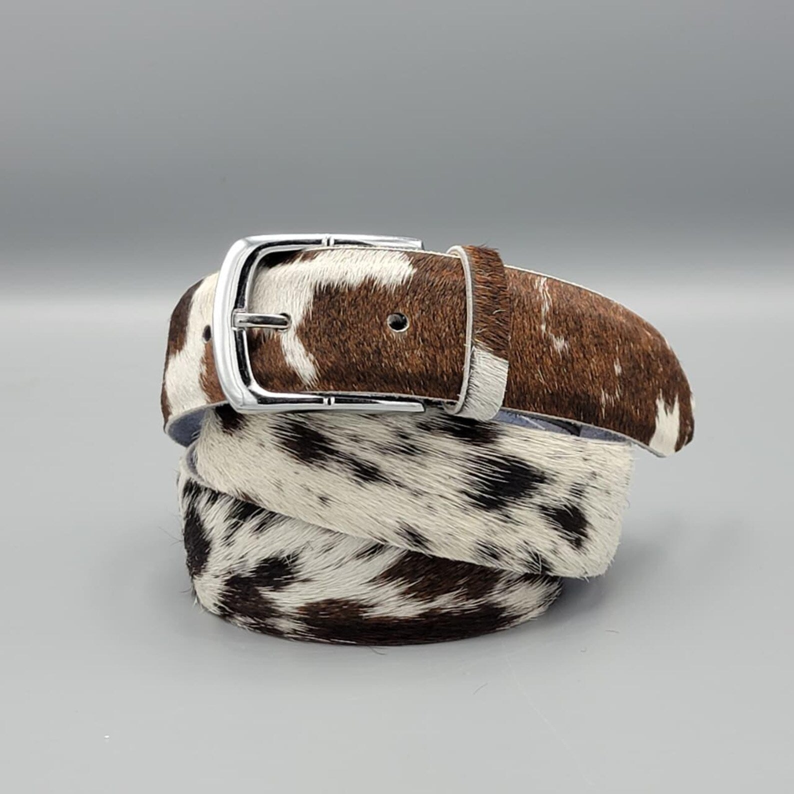 Western Rodeo Belt – Handmade Hair On Cowhide Leather Belt