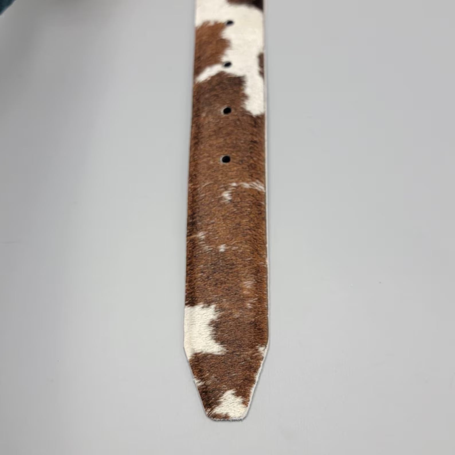 Handmade Cowhide Leather Belt for Men – Western Rodeo Cow Print Belt, Rustic Cowboy Style Gift