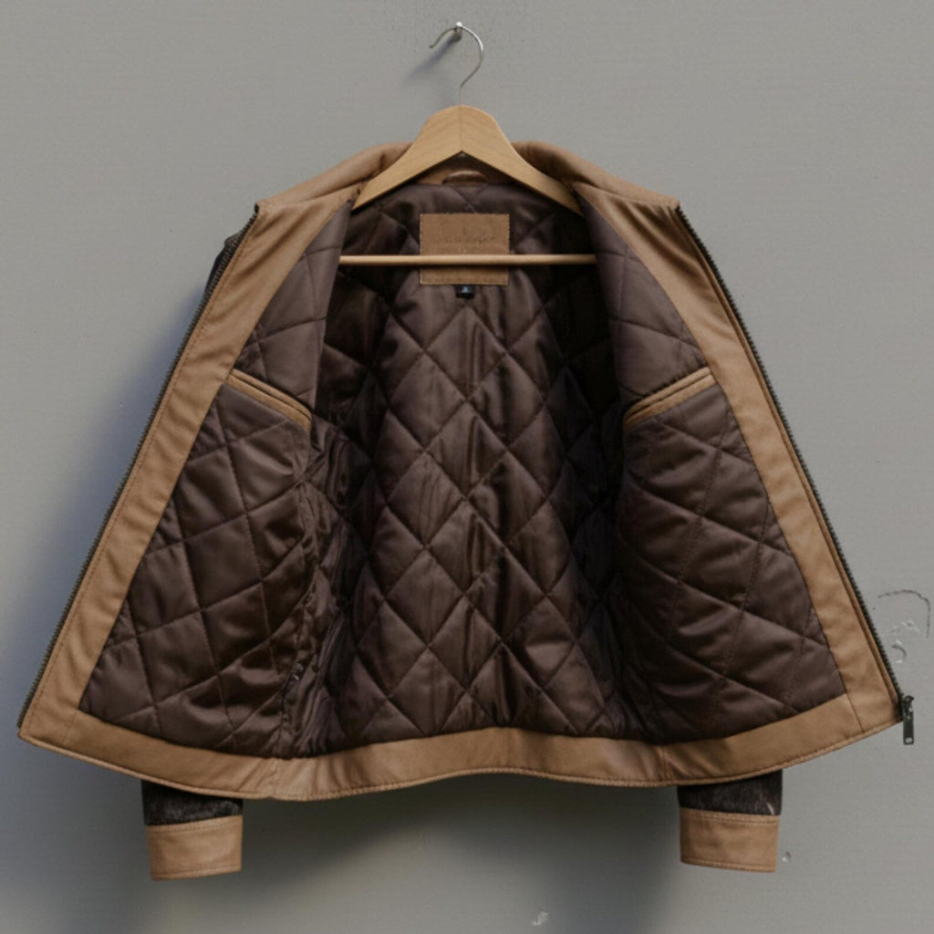 Genuine Cowhide Leather Jacket, Hair on Hide Coat, Western Cowboy Rodeo Style
