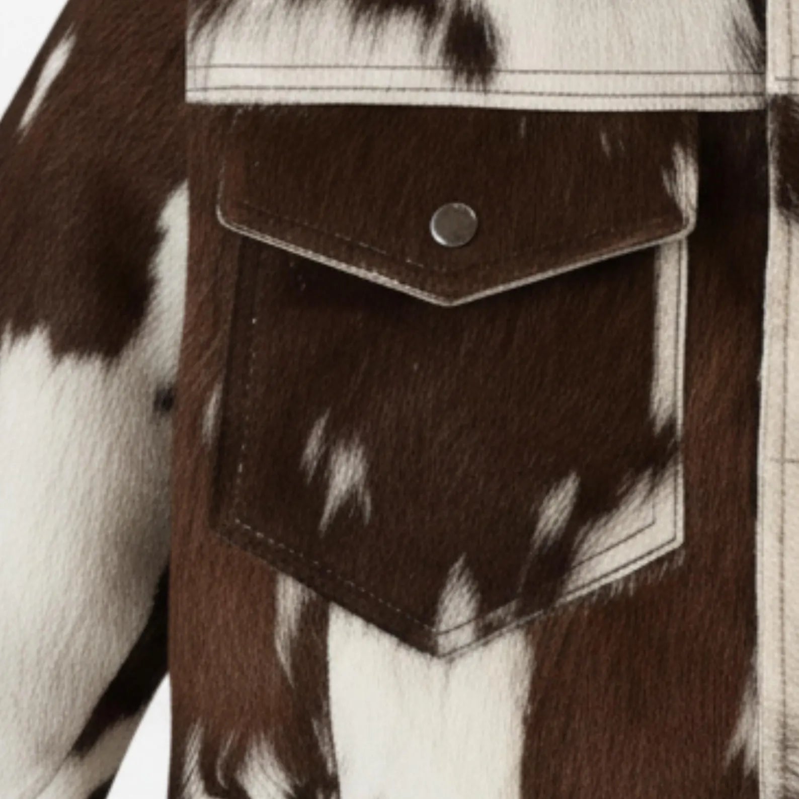 Vintage Cow Print Leather Jacket, Handmade Hair on Cowhide Coat, Western Rodeo Style