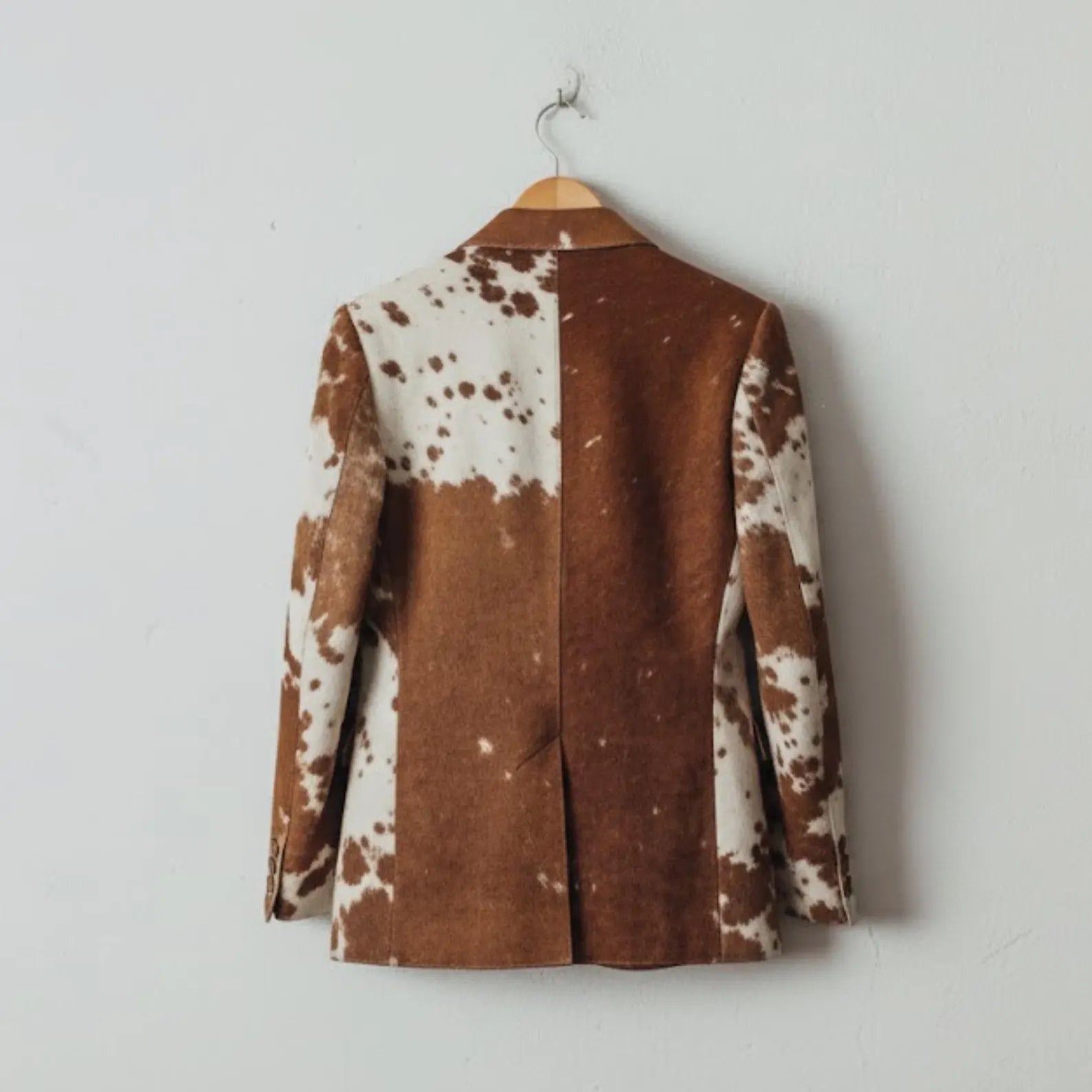 Handmade Cowhide Jacket, Brown Hair on Hide Coat, Western Rodeo Style Blazer