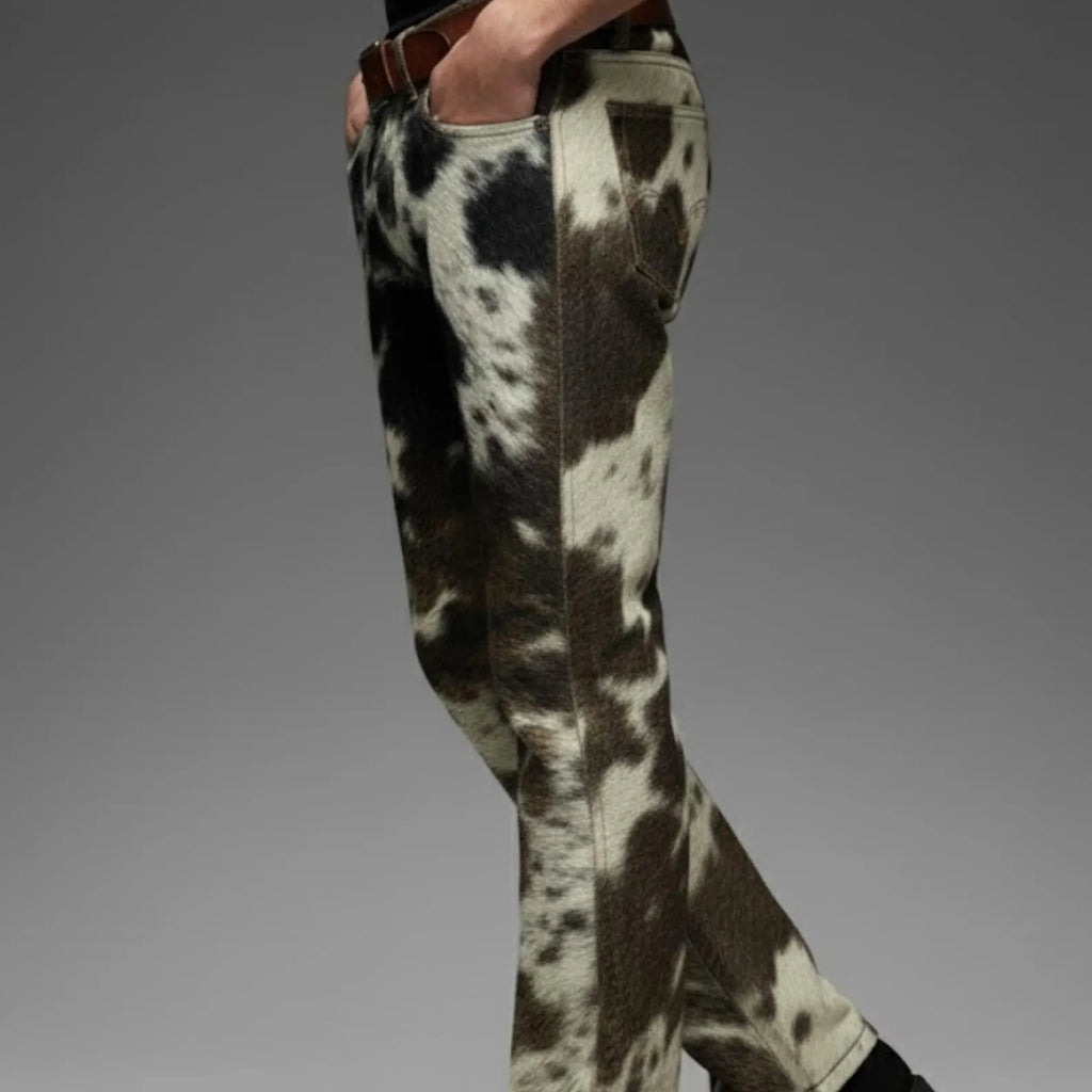 Handmade Hair-On Cowhide Pants – Men's Western Pants for Rodeo & Festivals