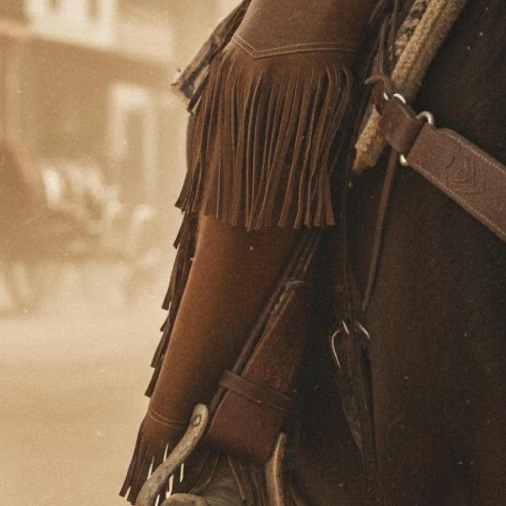 Handmade Brown Suede Leather Chaps – Western Style Fringe Pants for Cowgirls