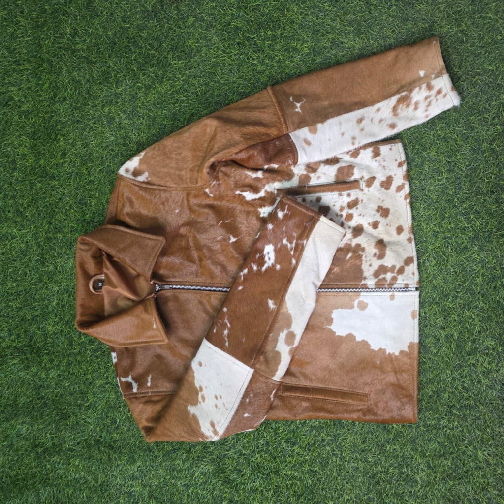 Handmade Cowhide Leather Jacket – Western Style Men's Outerwear