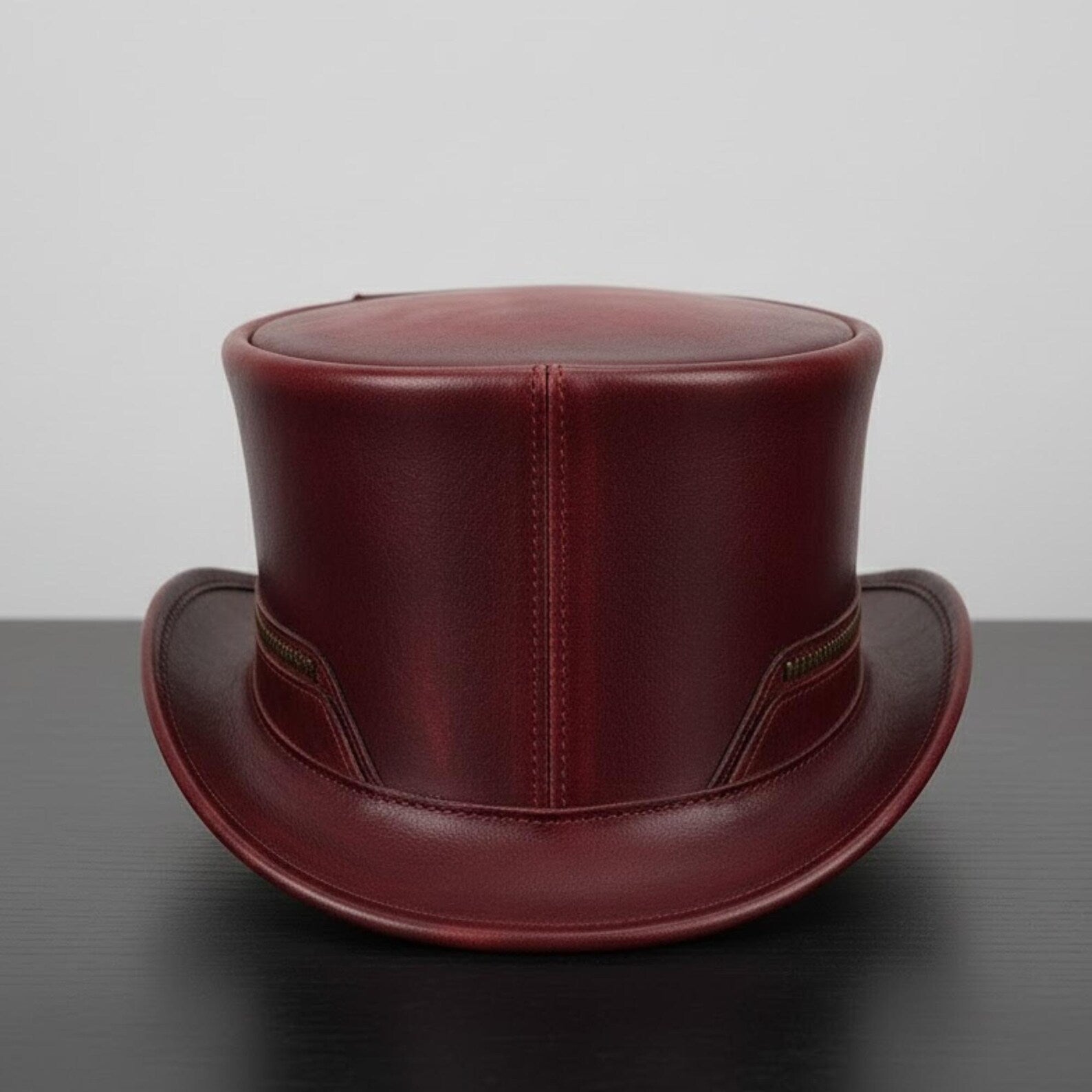 Leather Steampunk Top Hat – Festival Gift for Goth Fans