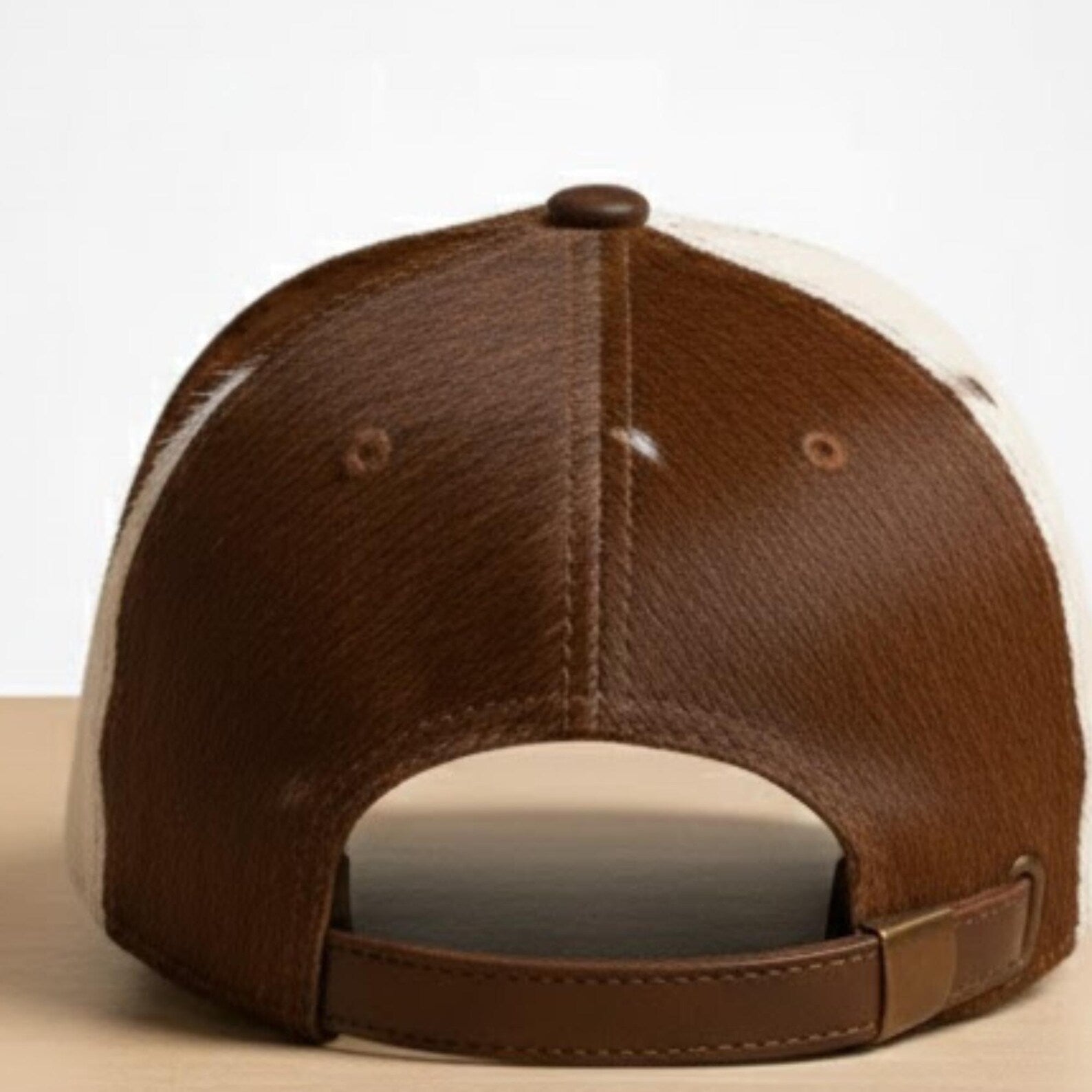 Handmade Brown Cowhide Baseball Cap – Western Style Leather Hat