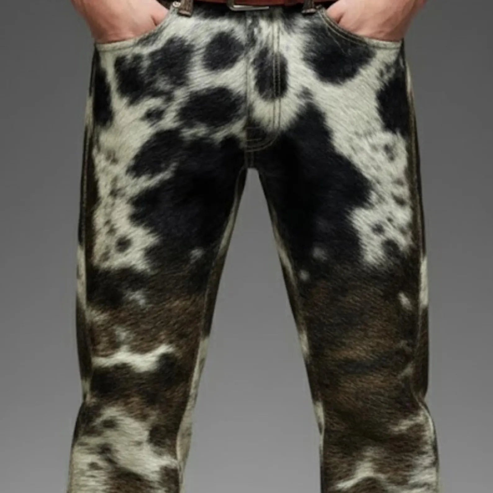 Handmade Hair-On Cowhide Pants – Men's Western Pants for Rodeo & Festivals