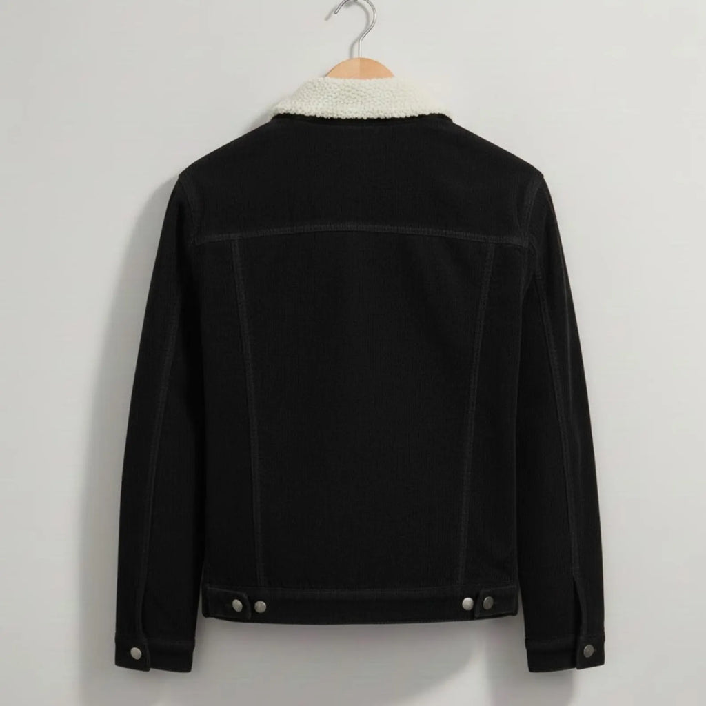 Handcrafted Corduroy Sherpa Trucker Jacket - Warm Winter Essential by Fashion Mode Apparel