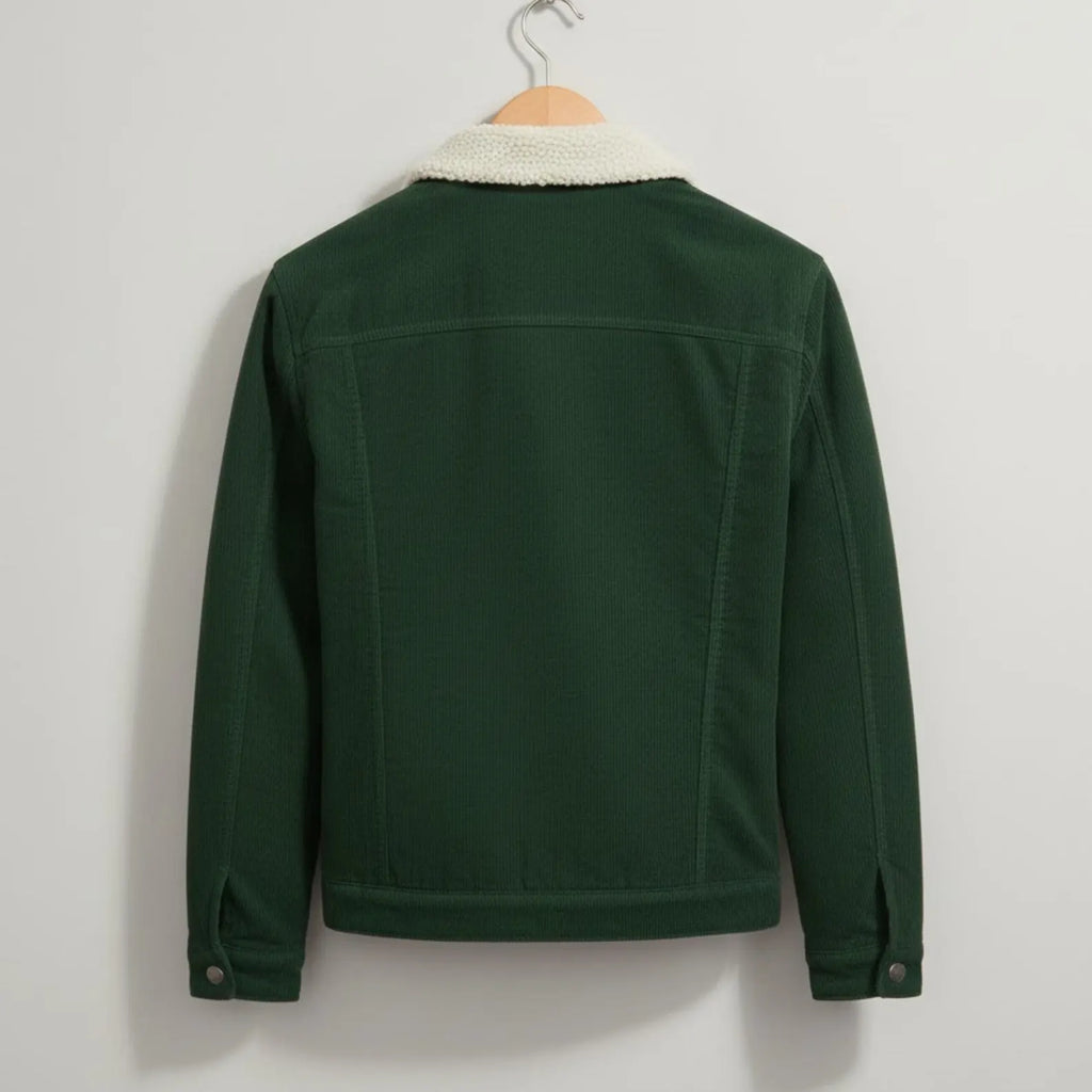 Handcrafted Corduroy Sherpa Trucker Jacket - Warm Winter Essential by Fashion Mode Apparel