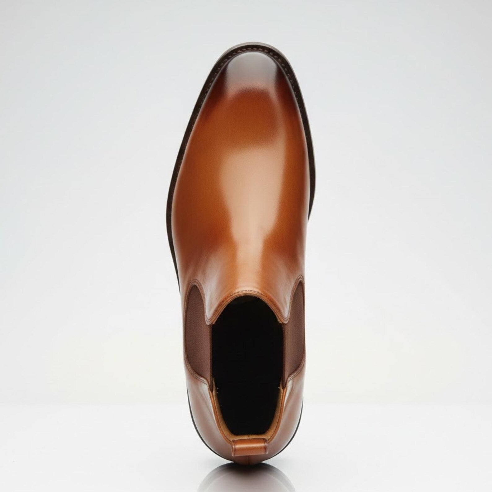 Handmade Tan Leather Chelsea Boots - Mens Dress Shoes Formal Gift