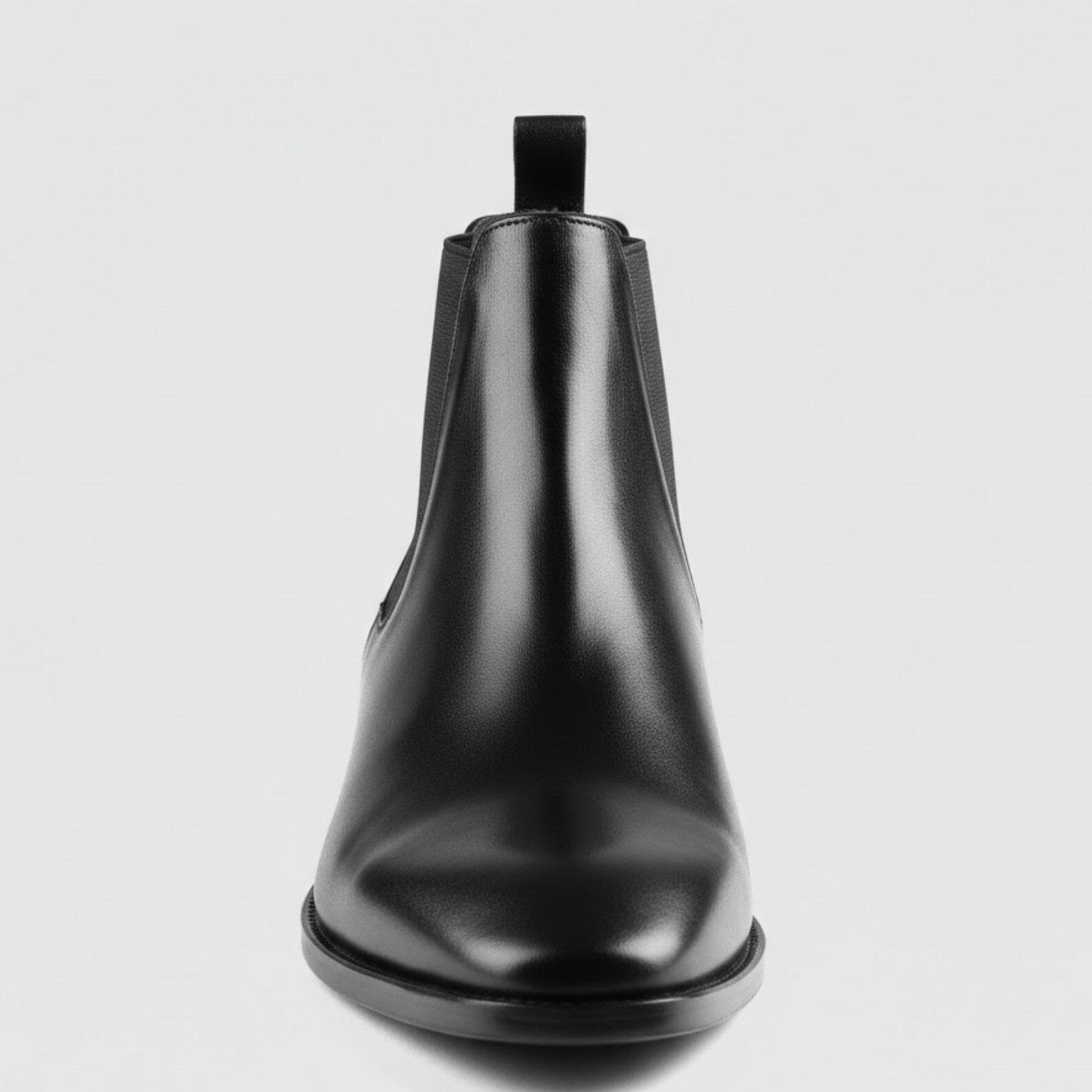 Handmade Black Leather Chelsea Boots – Mens Slip On Formal Ankle Shoes