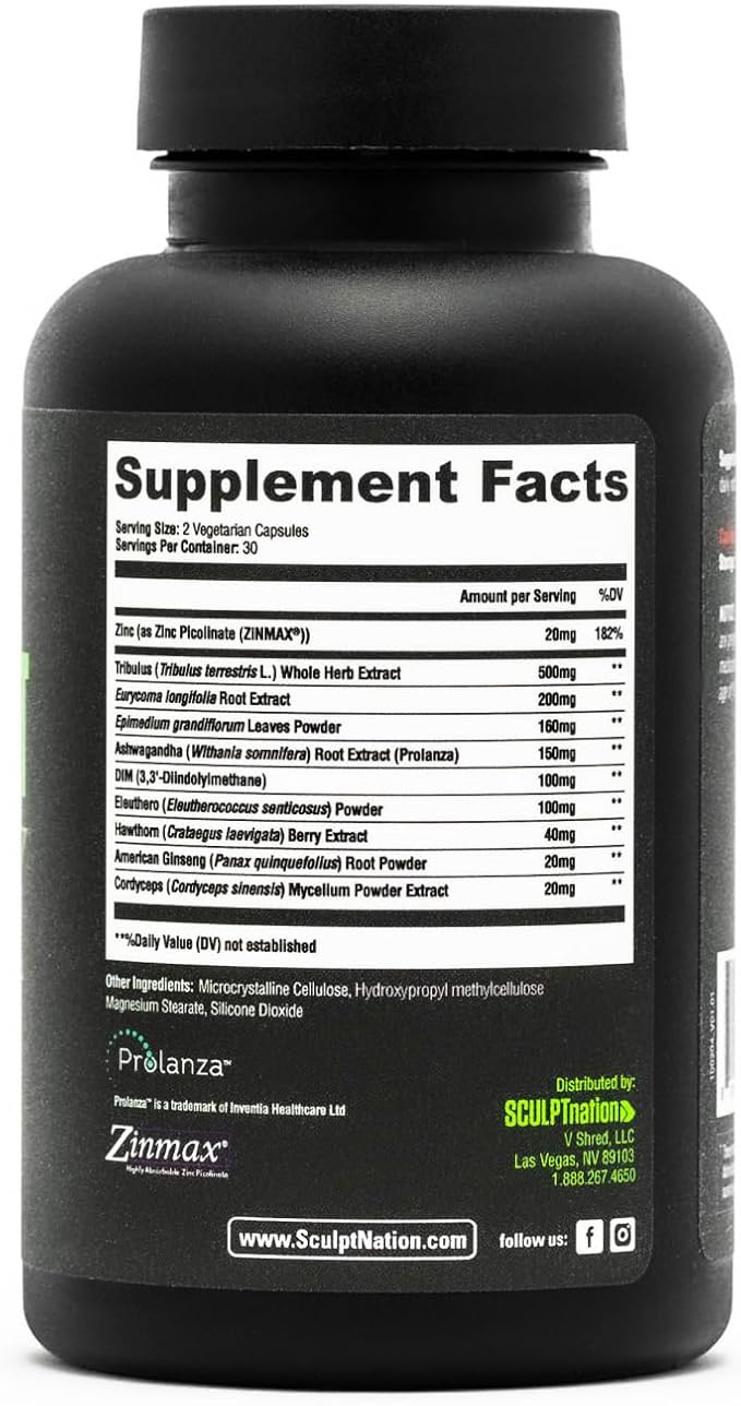 Sculpt Nation Test Boost Max – Testosterone Support for Men | Energy, Strength & Stamina | 60 Capsules
